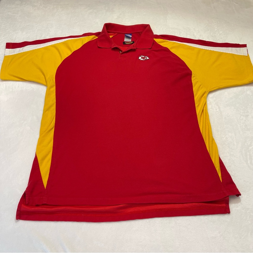 KANSAS CITY CHIEFS NFL TEAM APPAREL REEBOK. MENS POLO SIZE XXL